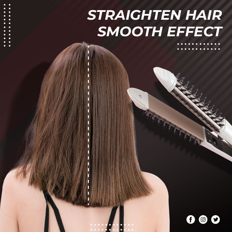 Portable Hair Curling Comb & Straightener